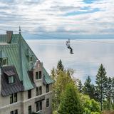 Zipline über dem Sankt-Lorenz-Strom